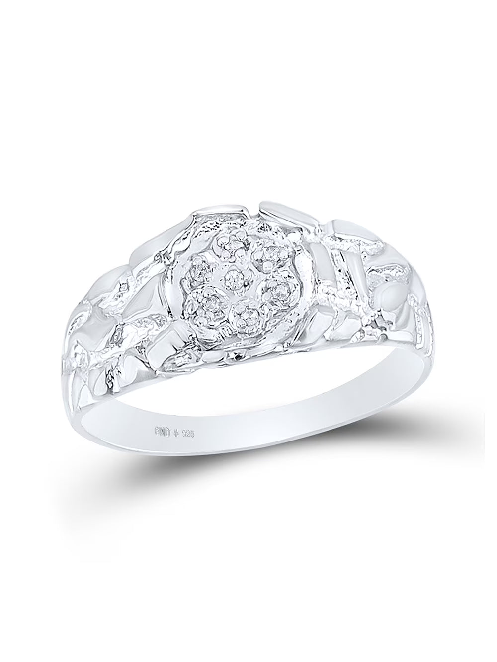 1/20 Cttw Sterling Silver Diamond Cluster Ring A427