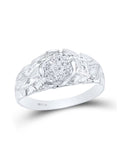 1/20 Cttw Sterling Silver Diamond Cluster Ring A427