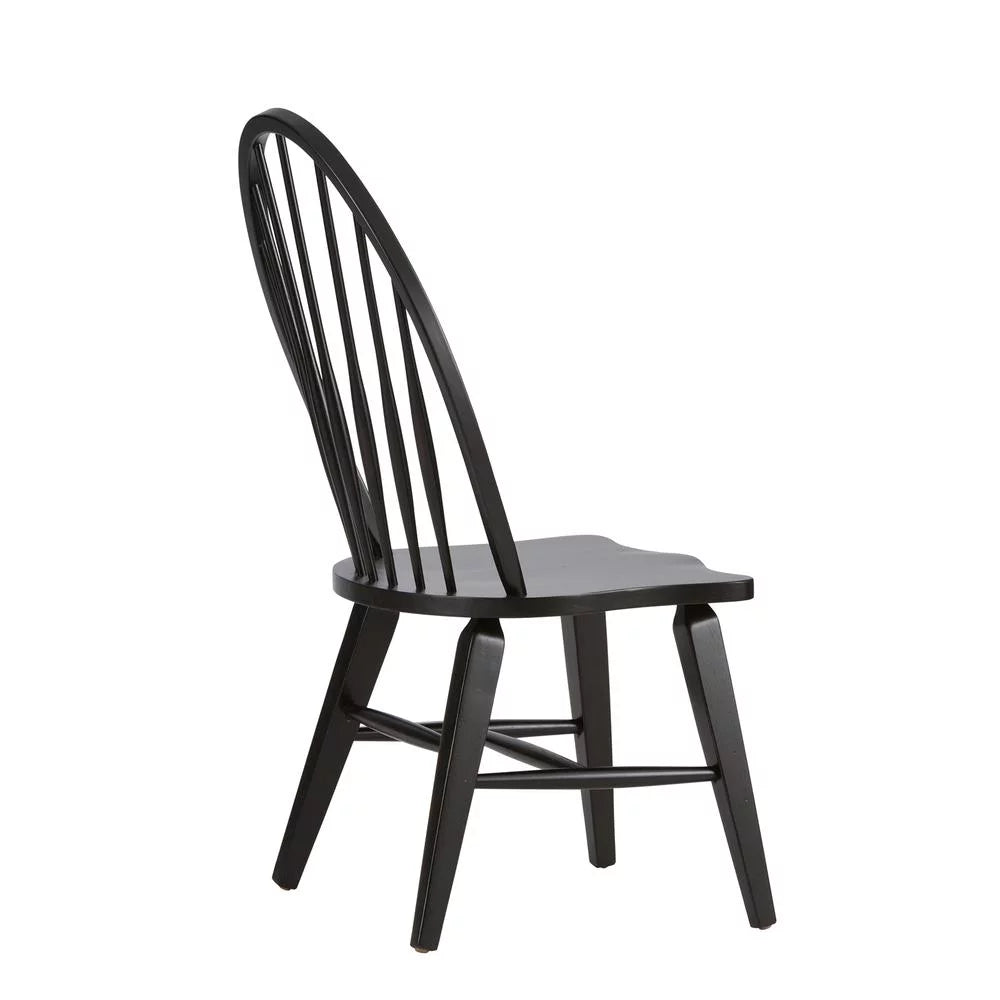 Black Set of 2 Traditional Side Chair R6292