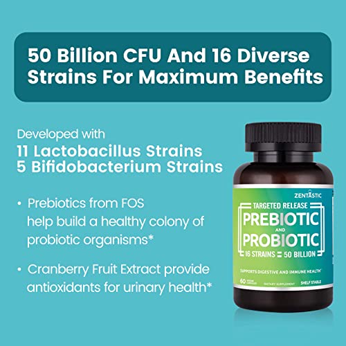 60 Delayed Release Veggie Capsules Probiotics & Prebiotics Supplement E7482