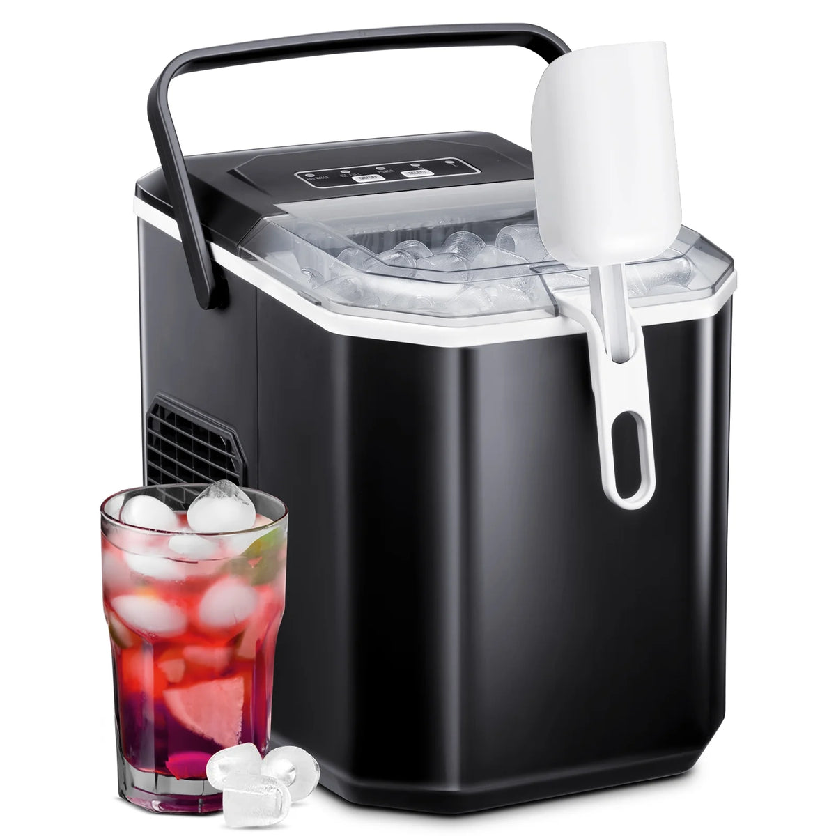 Countertop Portable Ice Maker with Handle and Ice Scoop, Black I1200