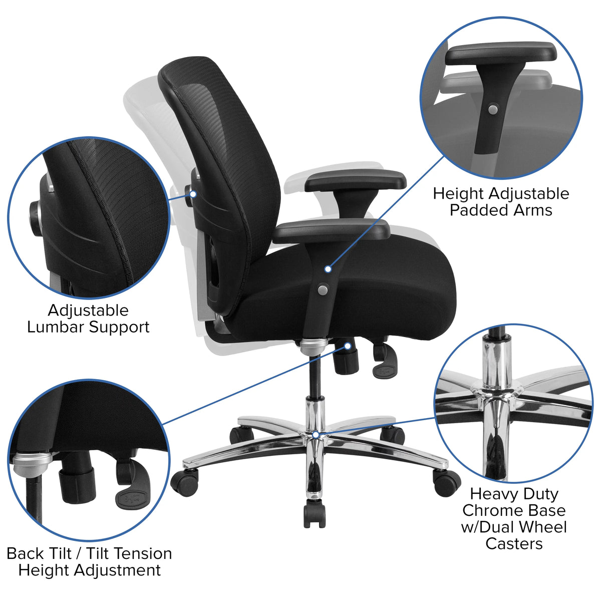 Black Mesh Ergonomic Office Chair I340