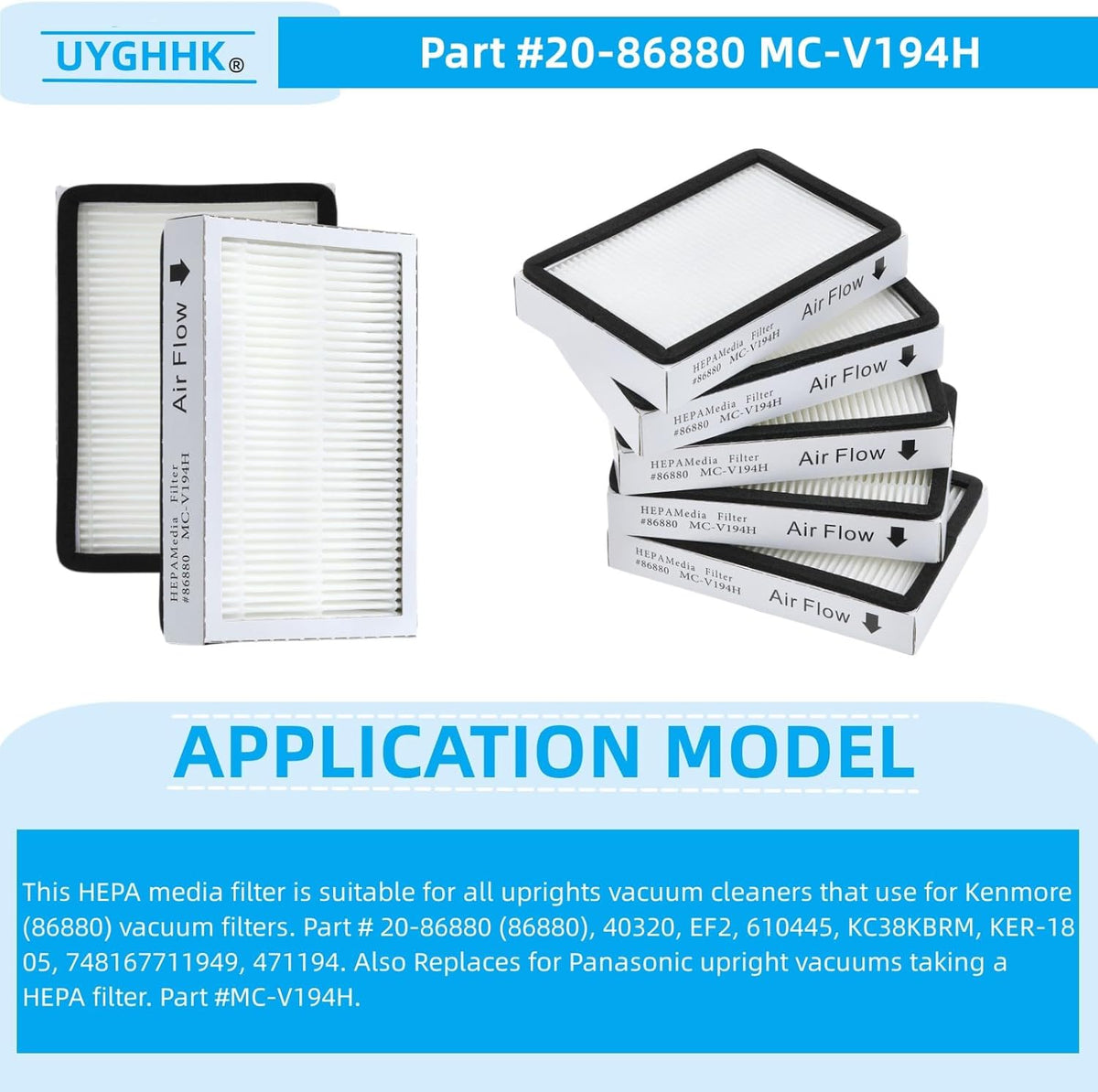 HEPA Media Filter Replacement (Pack of 5) W466