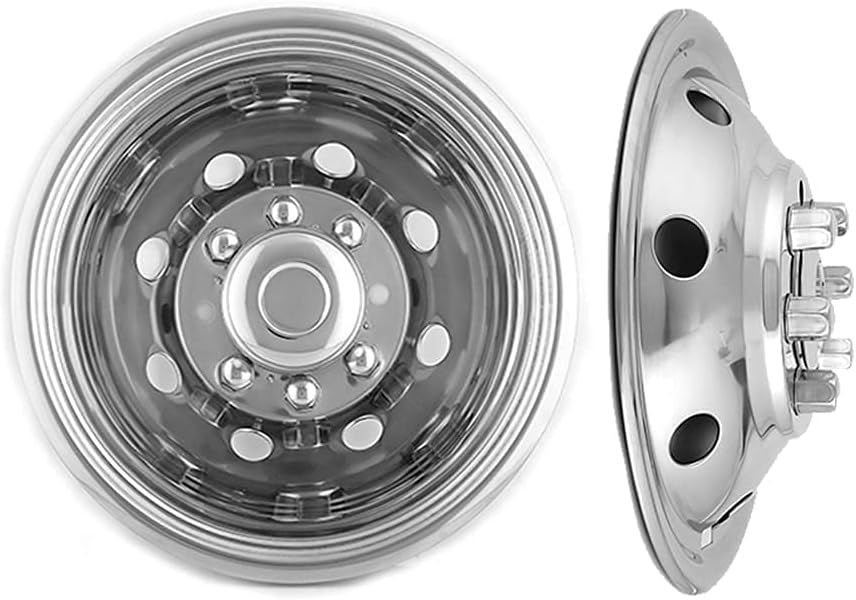 4pc 16 Polished Stainless Steel Dually Wheel Simulator C681