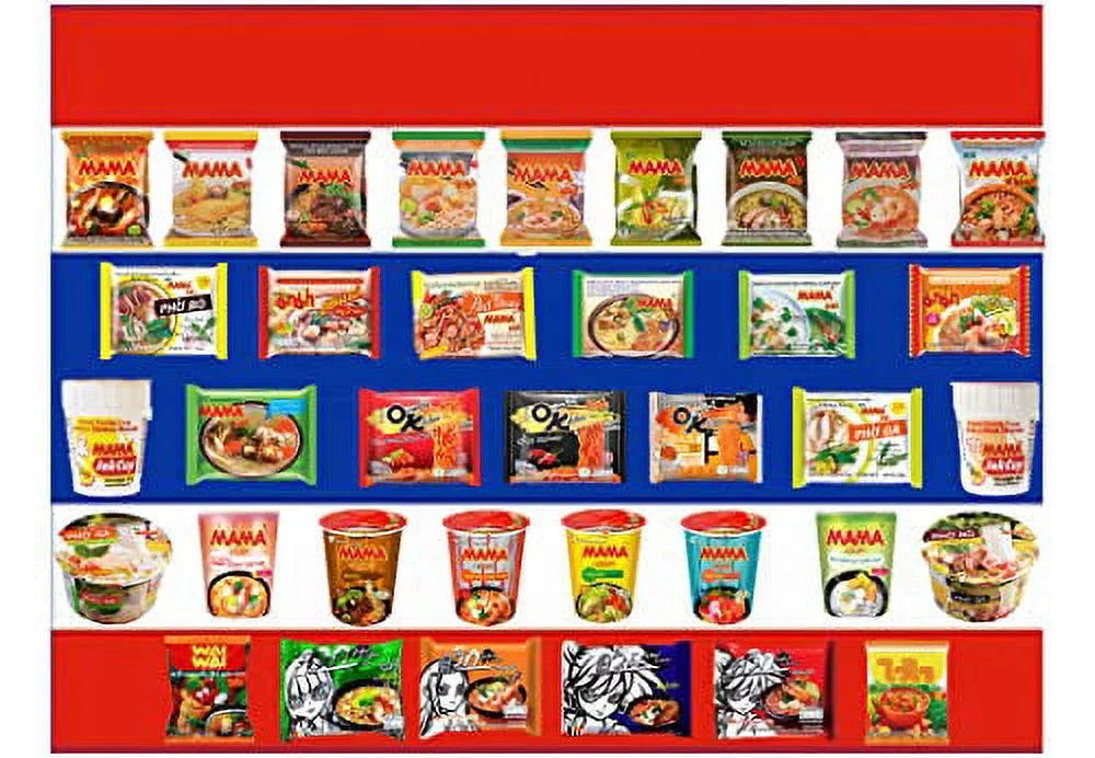 12 Pack Instant Ramen Noodle Variety Pack with Chopsticks E697898