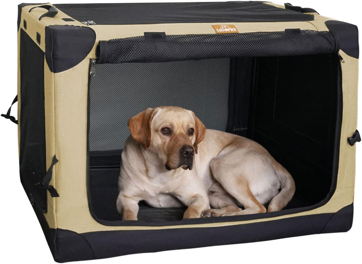 Portable Folding 4 Door Dog Crate Carrier W134586