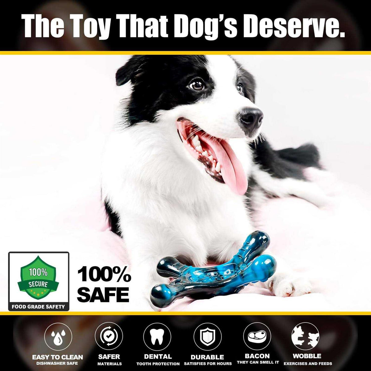 Indestructible Dog Chew Toys for Aggressive Chewers Tough Dog Toys Large Medium Breed U250