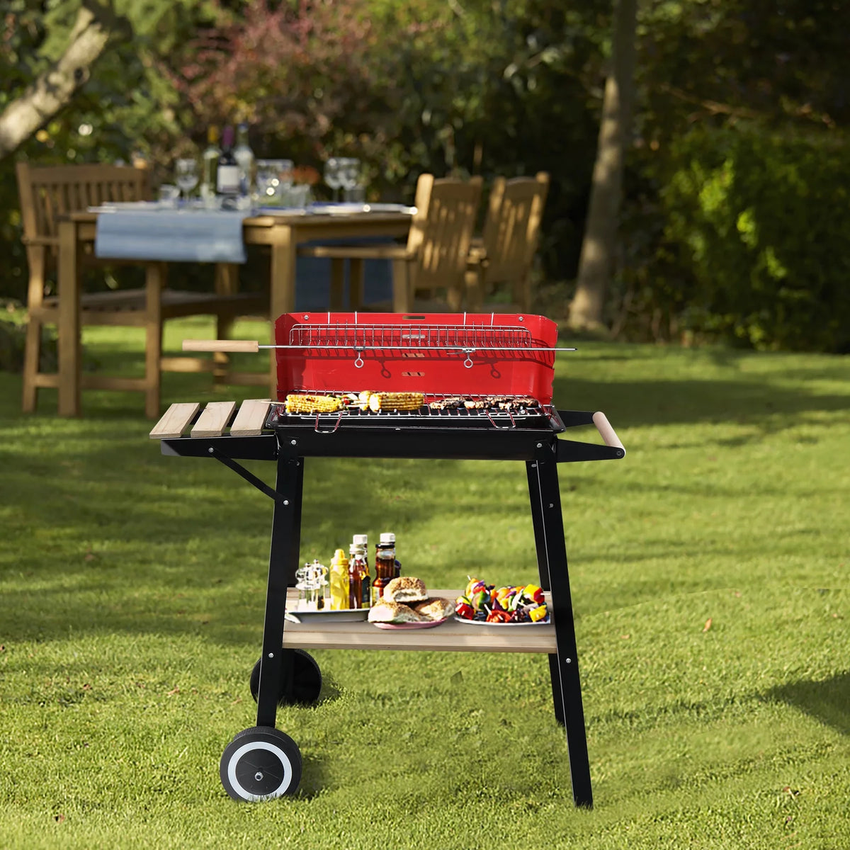 Charcoal Grill Portable Steel BBQ Pit Y540