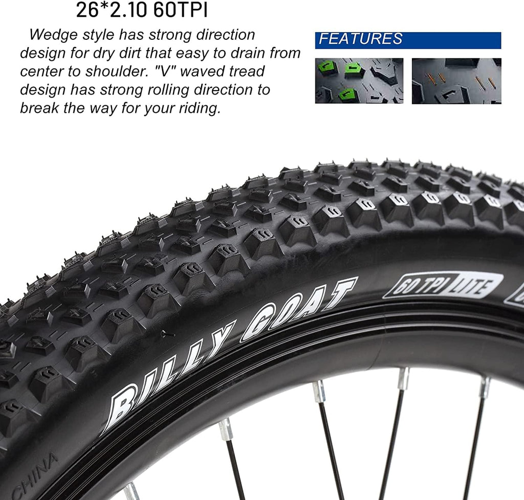 2 Pack Foldable Replacement Mountain Bike Tire 26 27.5 29x2.125 Z79091