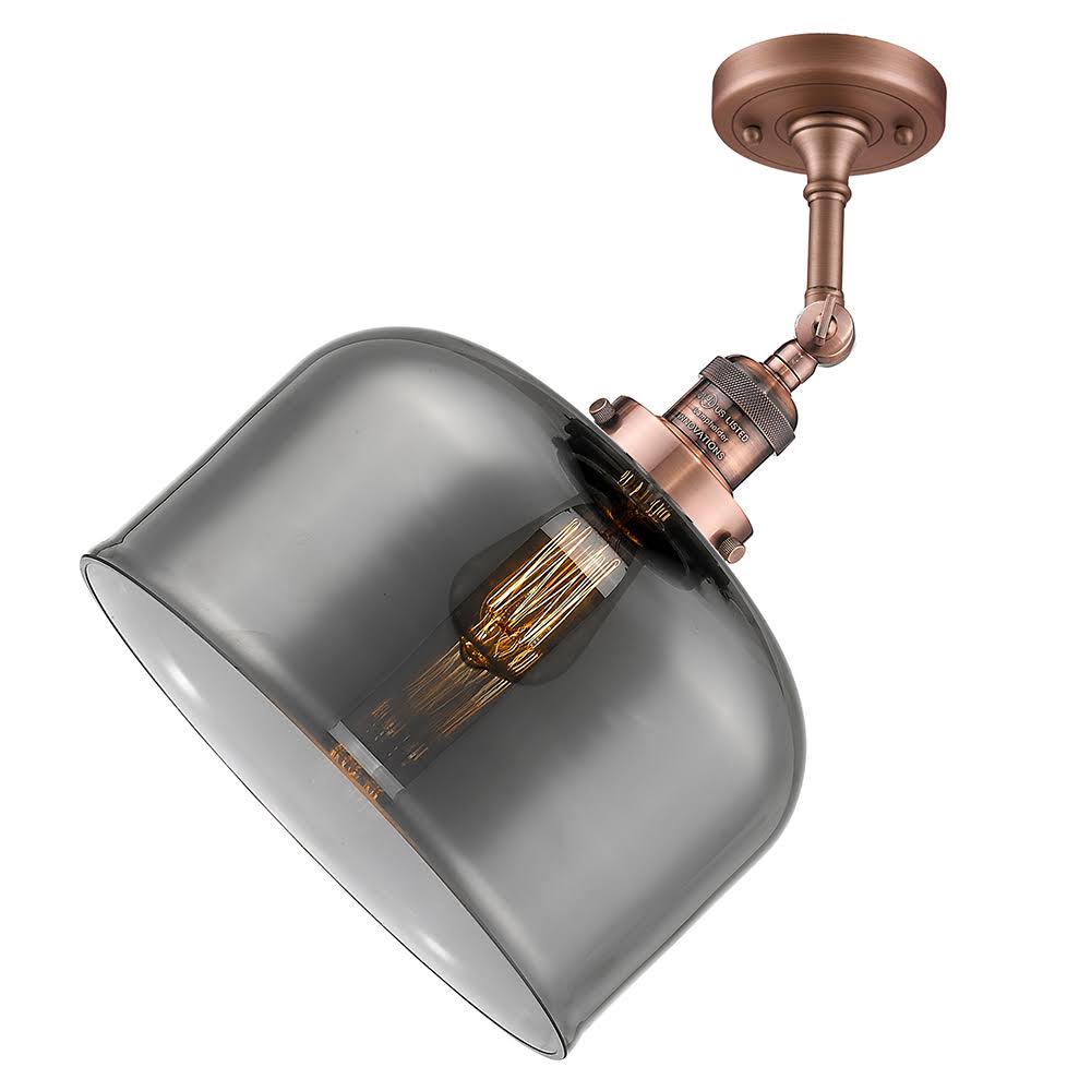 Large Bell 1 Light Semi Flush Mount LED (Brass) Q4639