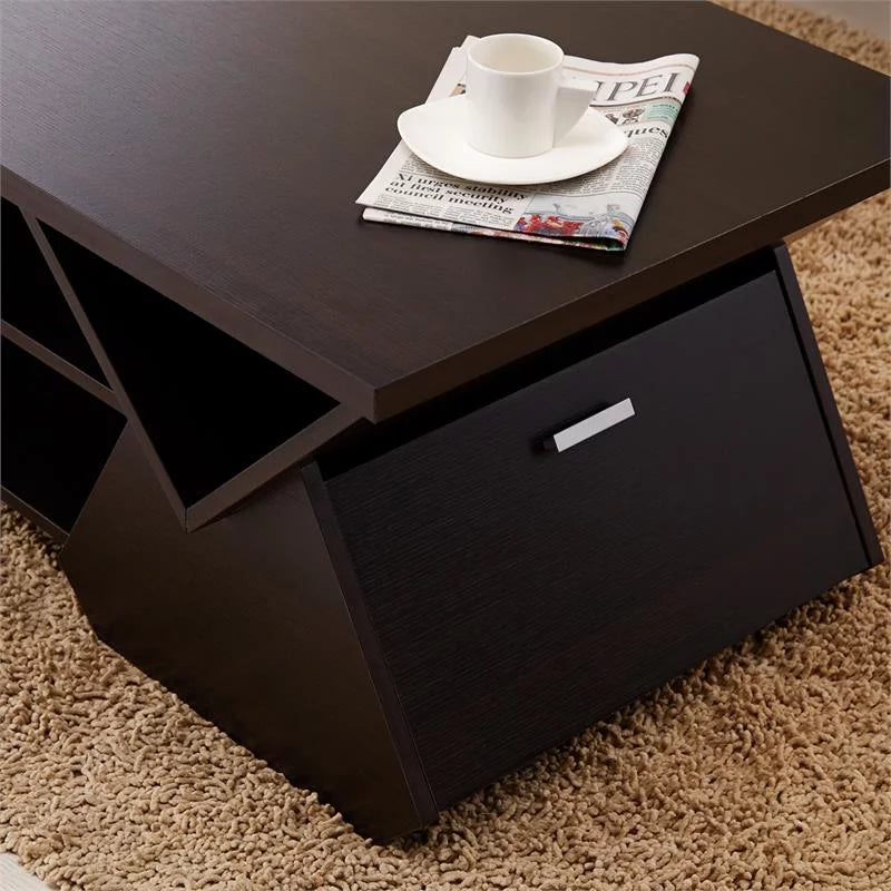 Espresso Wood Storage Coffee Table O101082