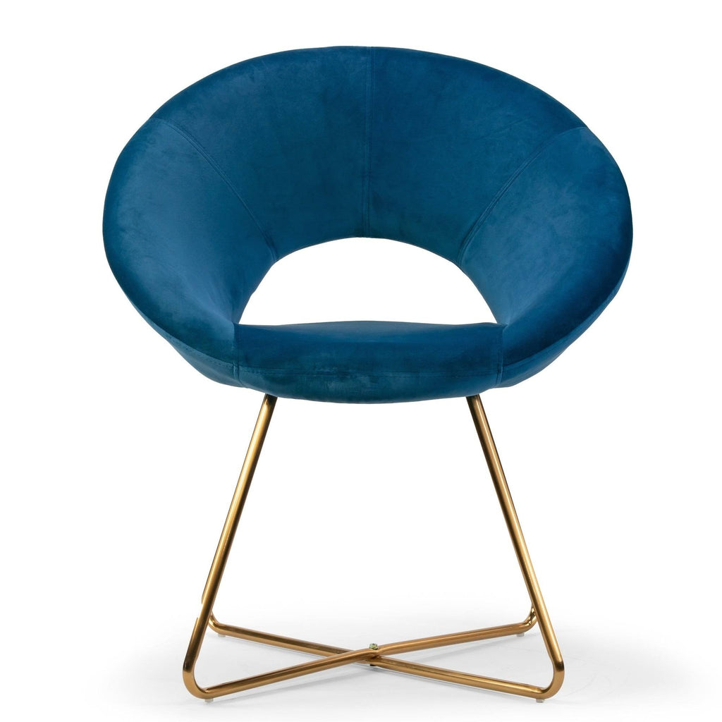 Blue Velvet Dining Chair with Metal Legs K234