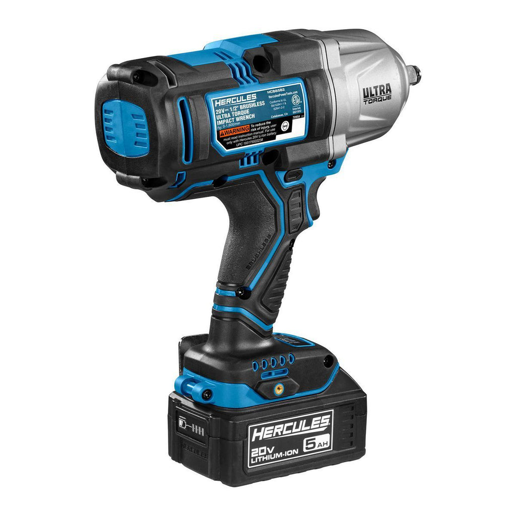 20V Brushless Cordless 1/2 in. Impact Wrench Kit with 5 Ah Battery and Charger Q702553