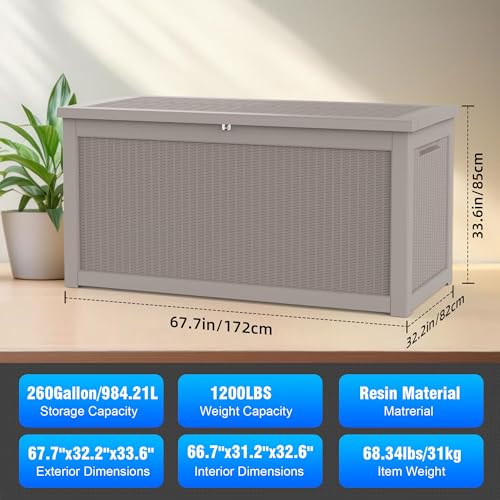100 Gallon Waterproof Resin Deck Box N548614