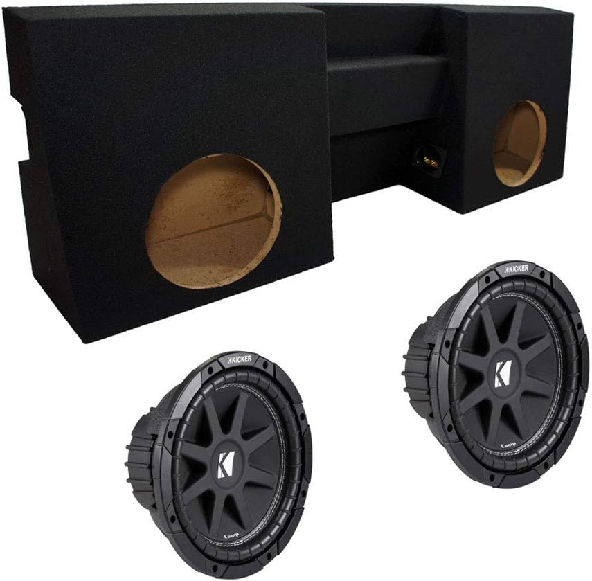 Compatible with 2005-2012 Toyota Tacoma Double Cab Dual 10 Sub Box Enclosure V546942