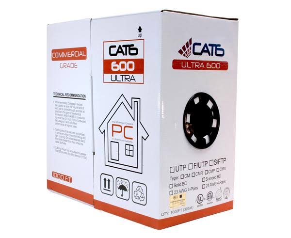 Cat6 Unshielded Riser CMR UTP Solid 24 AWG Gray Ethernet Cable W83643