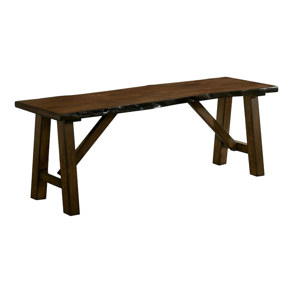 Rustic Wood Rectangle Dining Bench in Walnut X2693