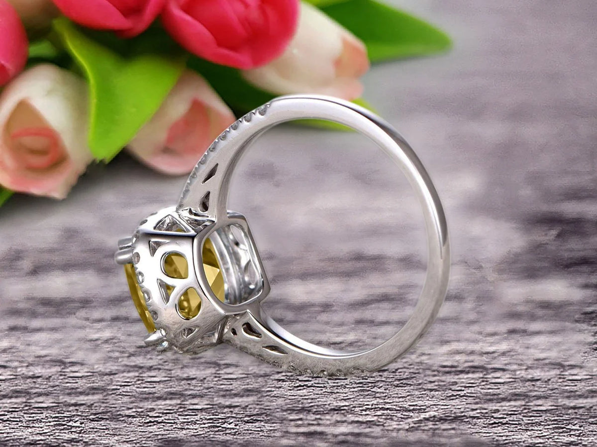 10k White Gold Halo Engagement Ring S281201