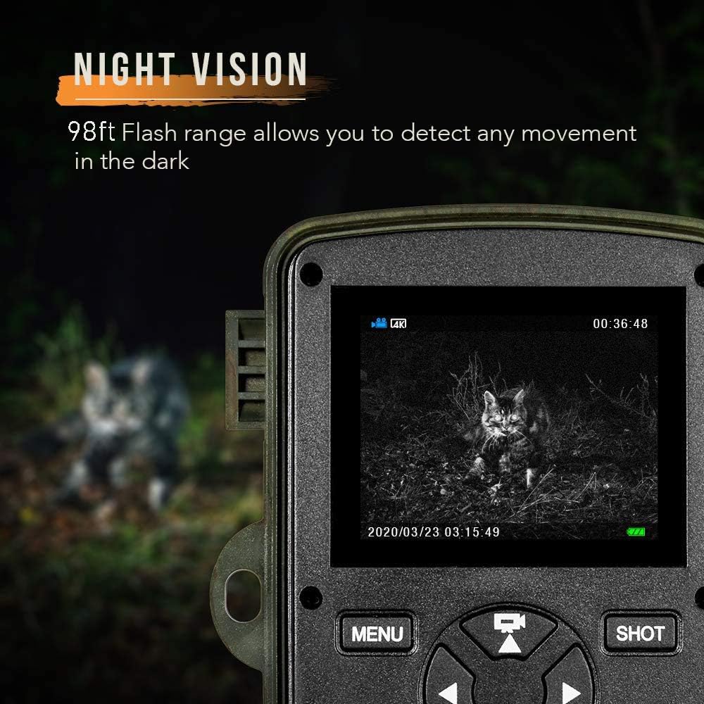4K 20MP Night Vision 120° Wide Angle Hunting Camera with Solar Panel and 32GB Card A146335