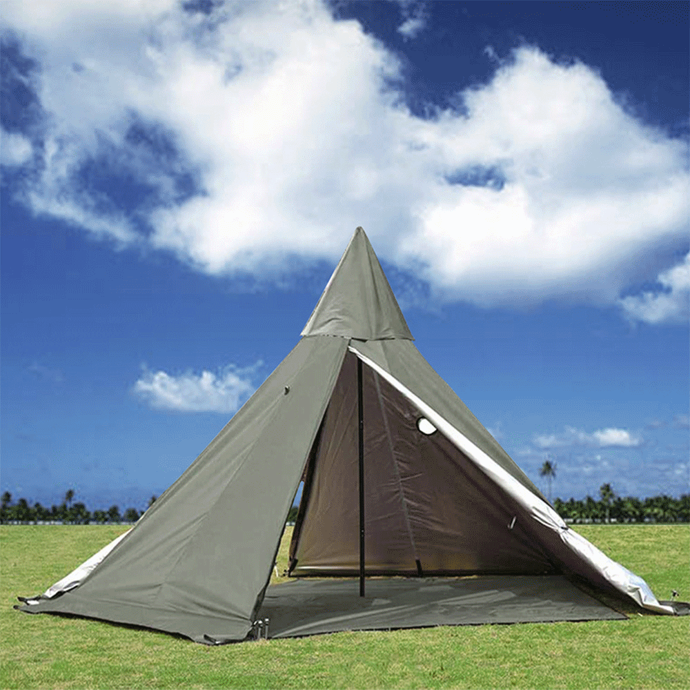 Green Pyramid Tent With Stove Jack Q3977