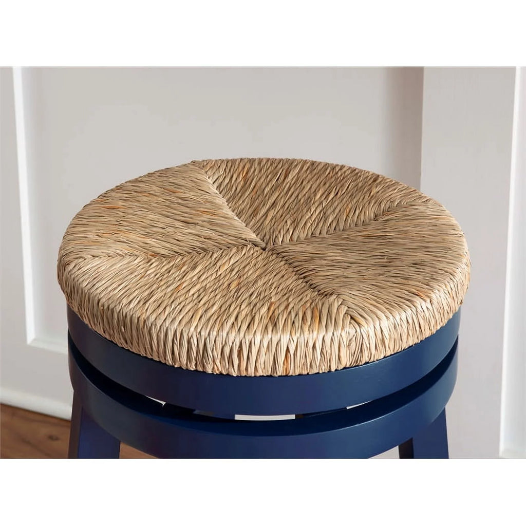 Navy Blue Wood Swivel Barstool V176193