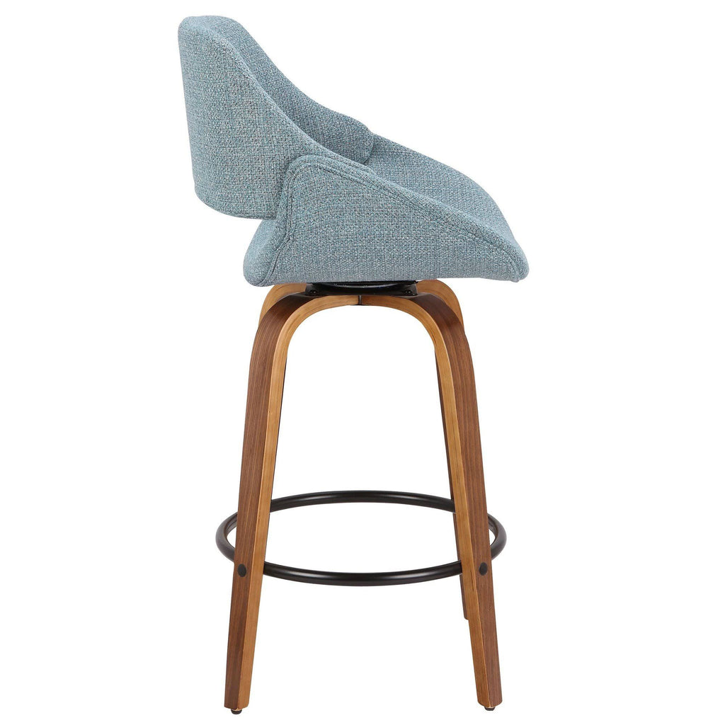 Walnut Cream Fabric Counter Stool (Set of 2) P1610