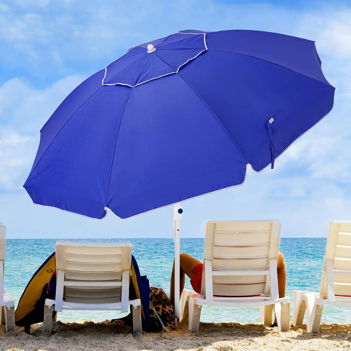 8.5FT Portable Beach Umbrella with Sand Anchor and Carry Bag M834