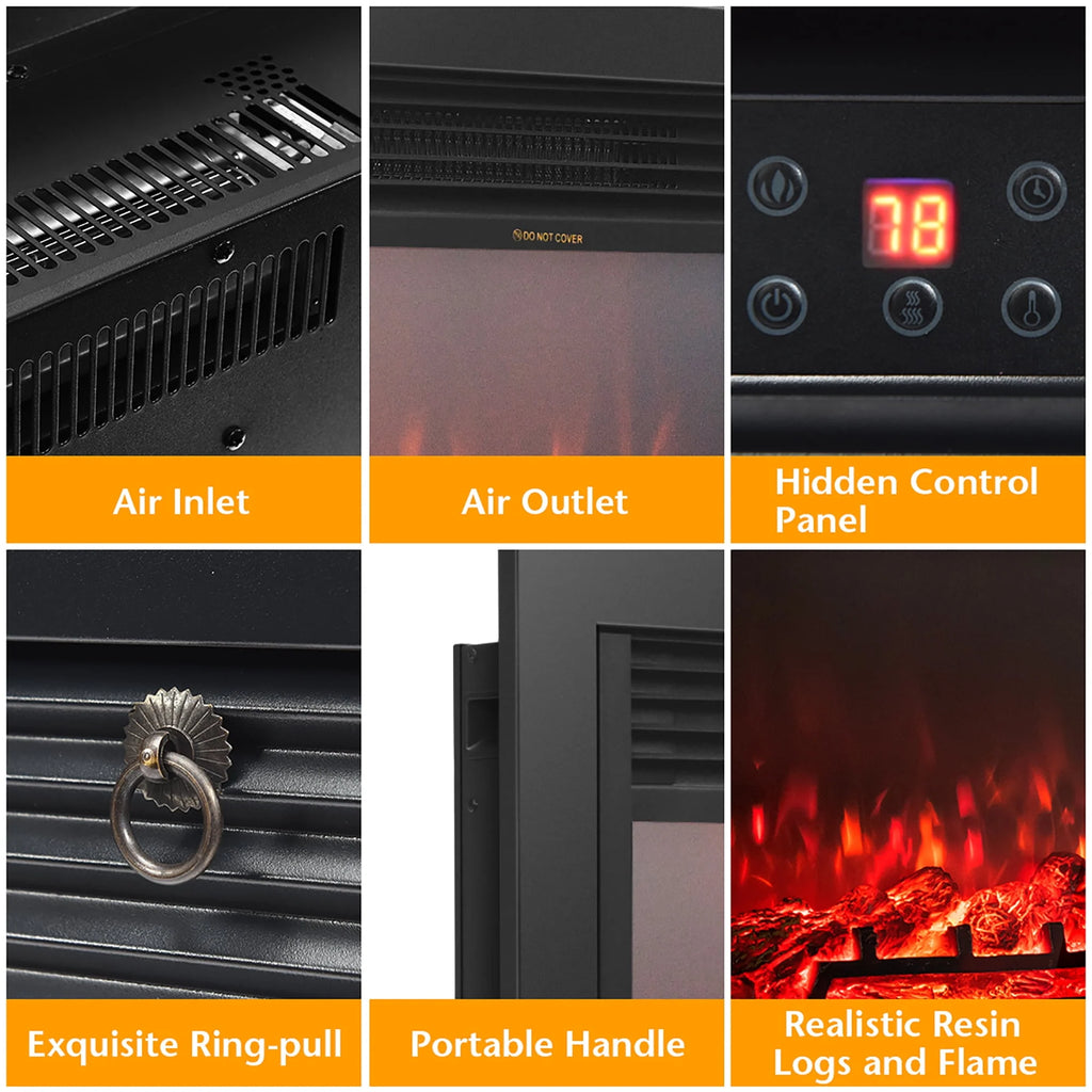 28.5 Electric Fireplace Insert Heater with Remote X989313