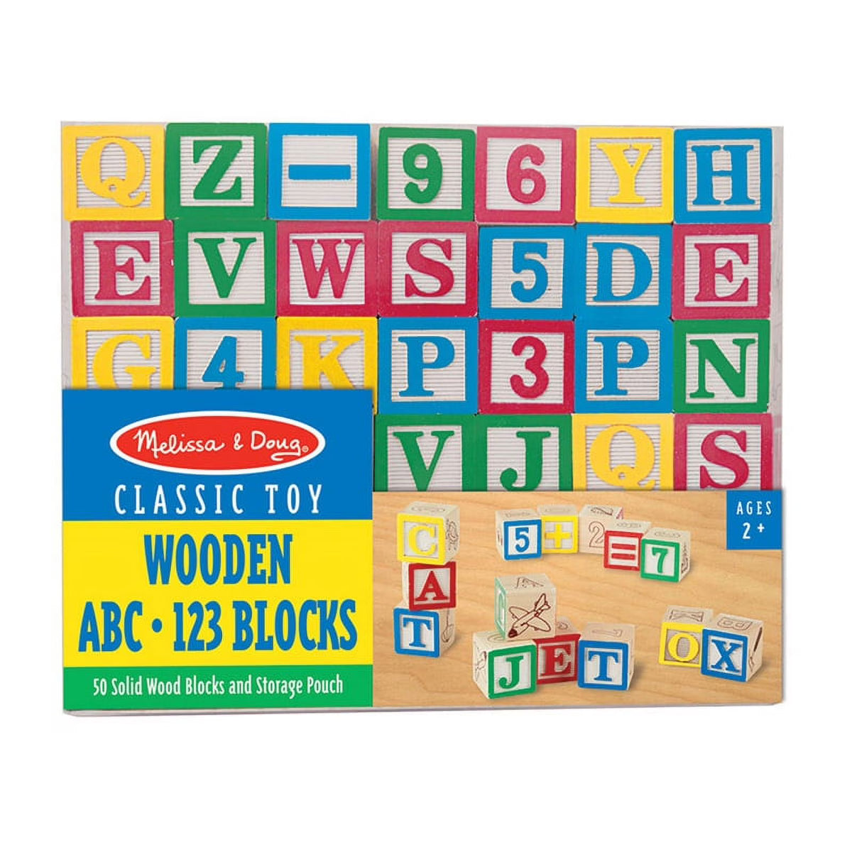 50 Pieces Wooden ABC/123 Block Set F8749
