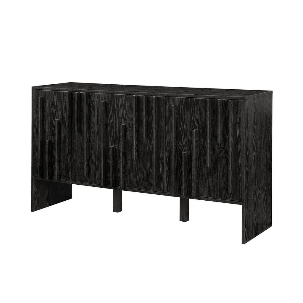 55" 3-Door Wood Sideboard - Black A375787