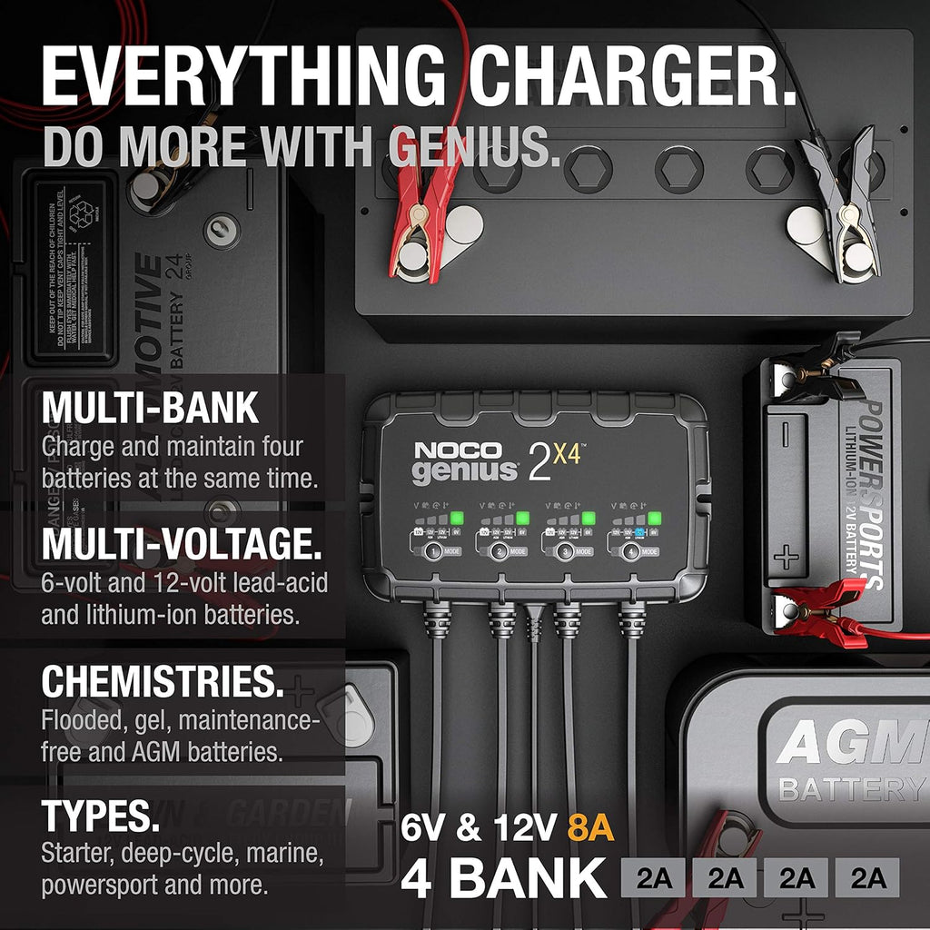 4-Bank 8-Amp Smart Battery Charger O8133
