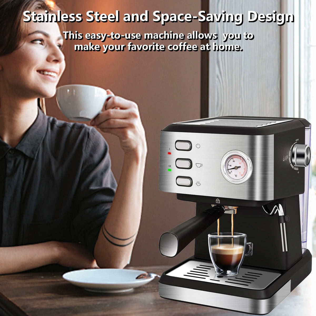 20 Bar Espresso Machine with Milk Frother W3217