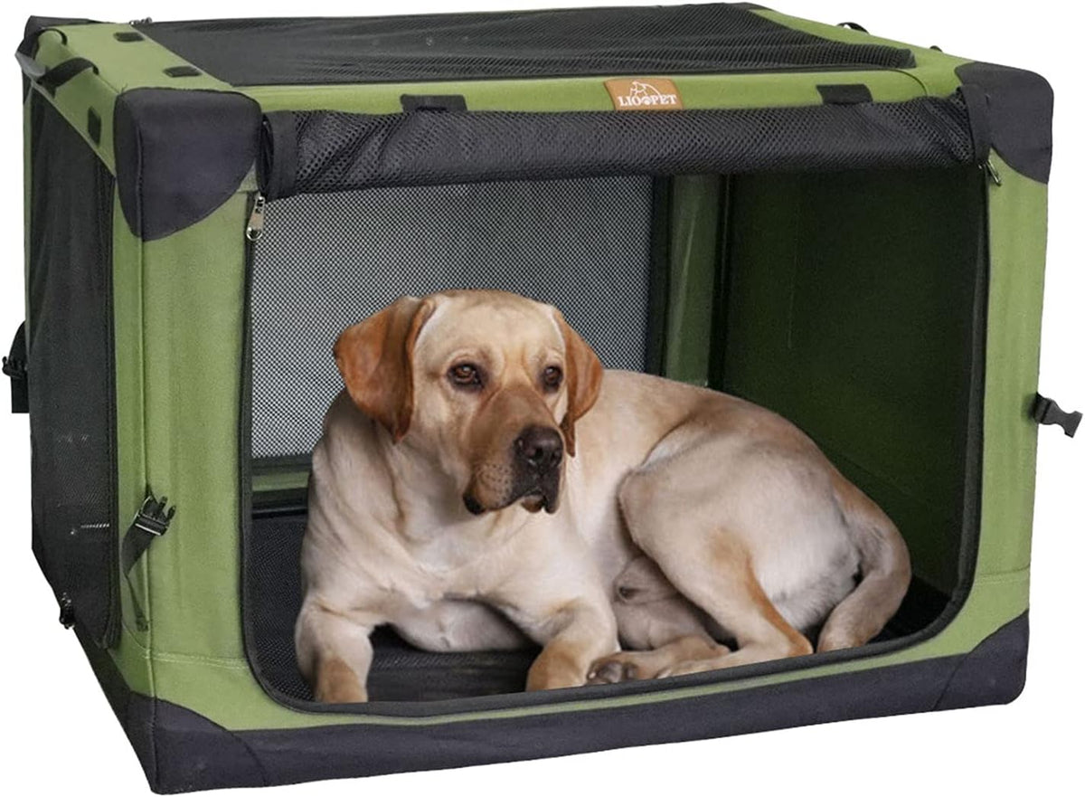 Portable Folding 4 Door Dog Crate Carrier W134586
