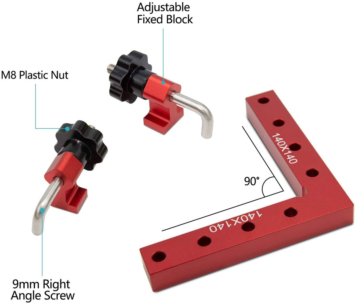 90 Degree Positioning Squares Aluminum Alloy Woodworking Tool U59022