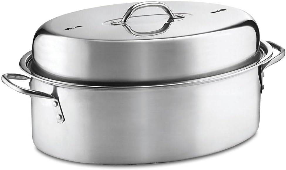 3-Piece Stainless Steel Covered Oval Roaster Set F796