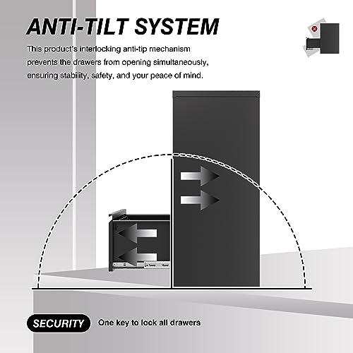 4 Drawer Metal File Cabinet with Lock X96716