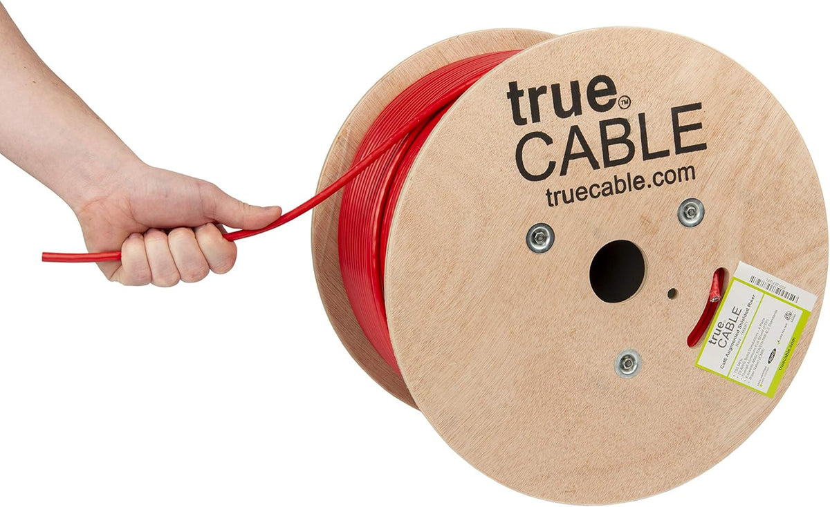 Cat6A Shielded Riser 1000ft Pink 23AWG Solid Bare Copper Ethernet Cable K7105