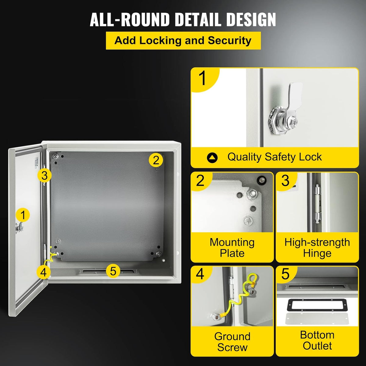 12 x 12 x 8'' NEMA 4X Steel Electrical Enclosure A65182