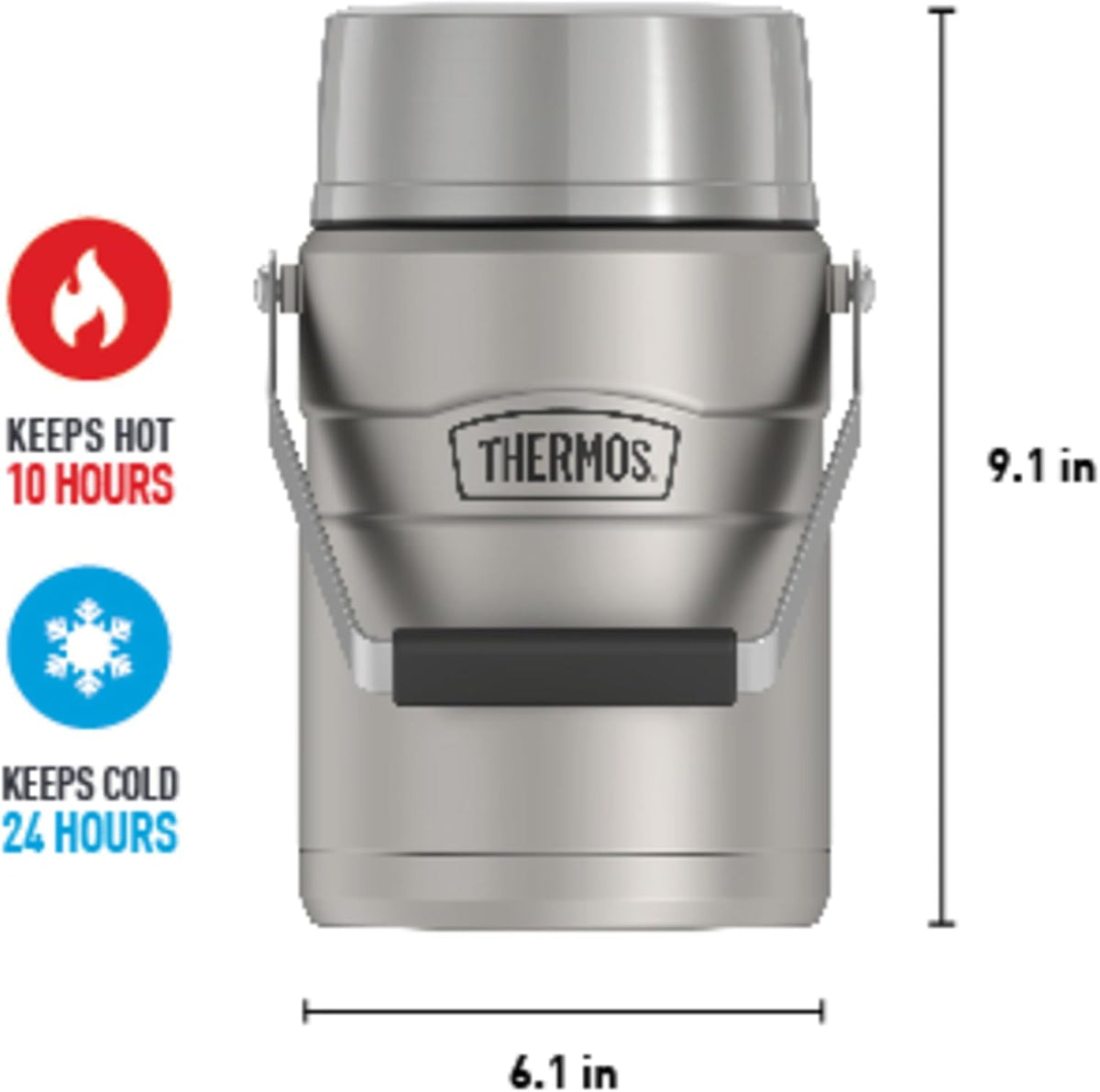 47 Ounce Stainless Steel Vacuum-Insulated Food Jar P16571