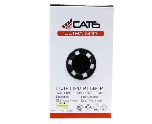 Cat6 Unshielded Riser CMR UTP Solid 24 AWG Gray Ethernet Cable W83643