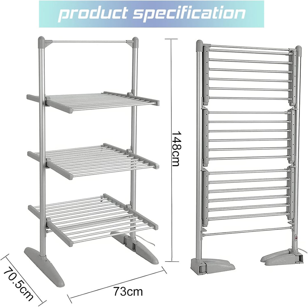 Heated Folding Electric Clothes Drying Rack O295490