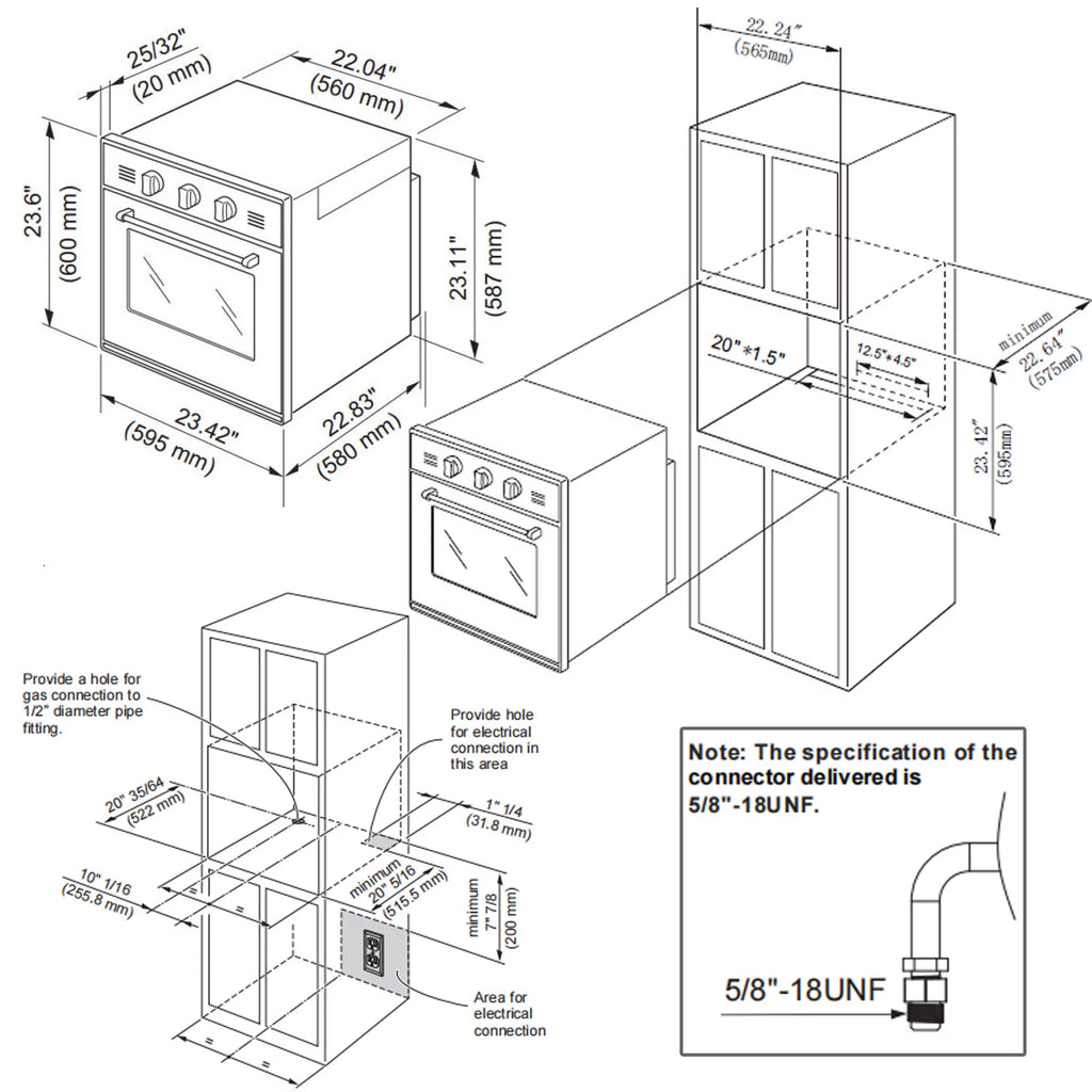 24-inch Single Propane Gas Wall Oven Stainless Steel R46360