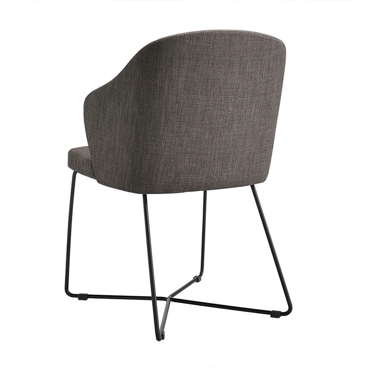 Gray Metal and Fabric Dining Chairs Set of 2 U66636
