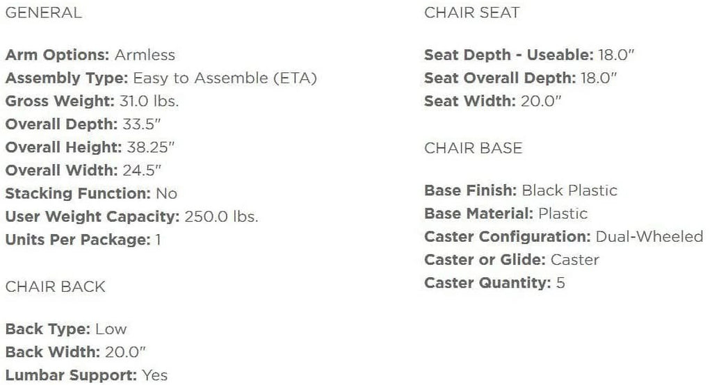 Black Mesh Task Chair P2126