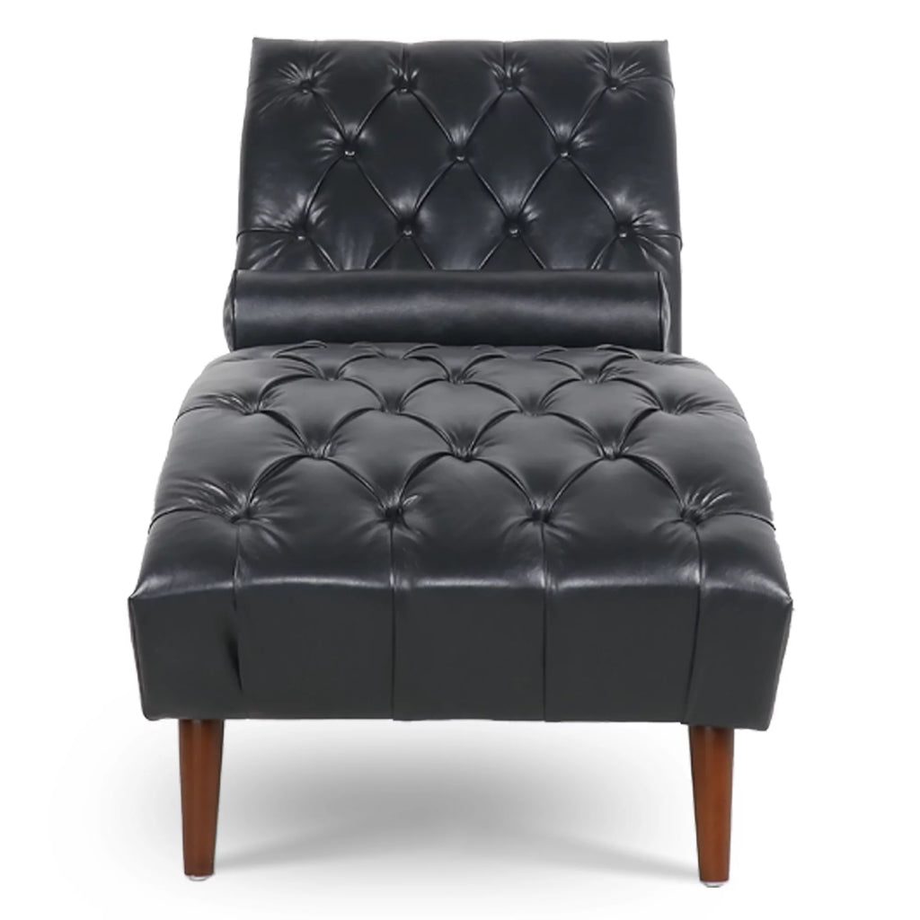 Faux Leather Button Tufted Chaise Lounge E38964