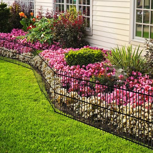No Dig Animal Barrier Fence, 13in x 37ft Rustproof Metal Garden Edging I782