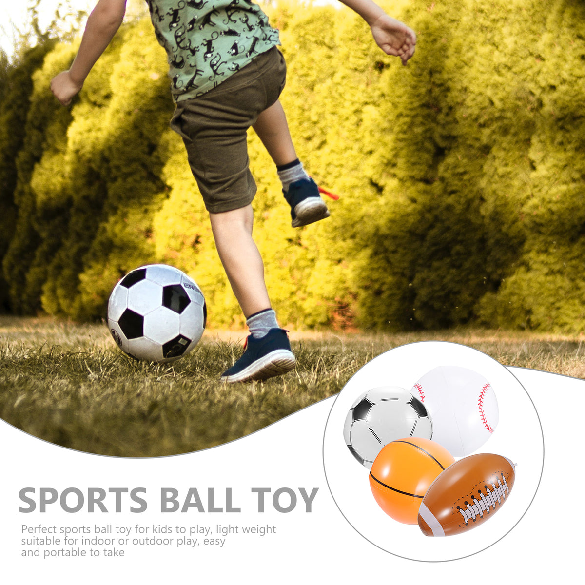Inflatable Beach Toddler Baseball Football Outdoor Playing Balls C86955