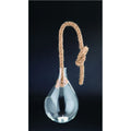 9" Clear and Brown Hanging Tealight Holder with Jute Rope O325
