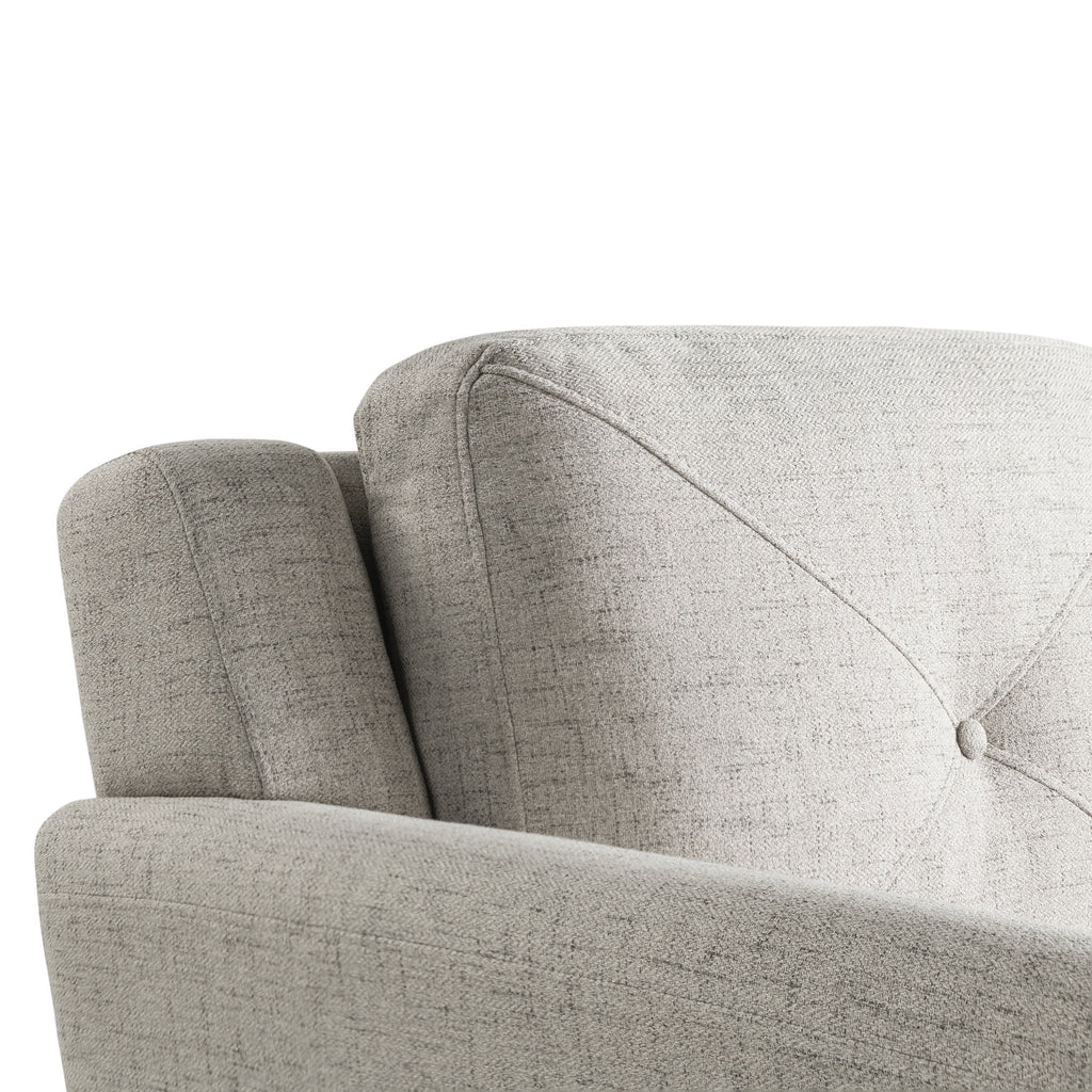 Beige Fabric Loveseat with Curved Arms E36194