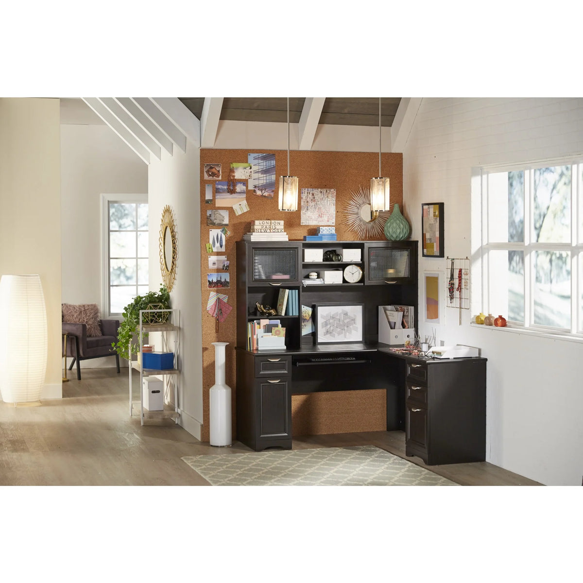 Espresso L-Shape Corner Desk D3968
